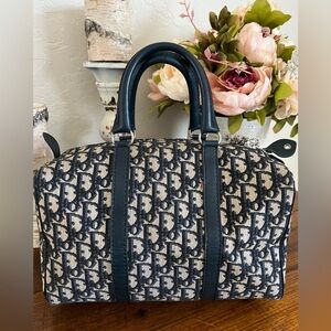 Authentic Vintage Diorissimo Navy Boston Bag